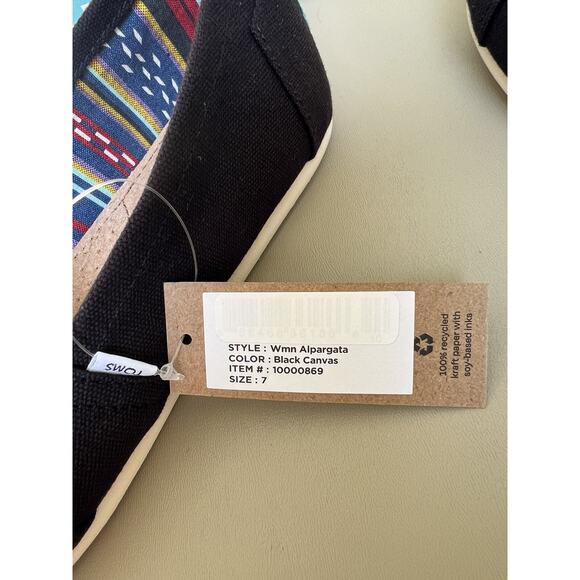 Toms Alpargata Black Canvas Women’s Size 7 - Picture 12 of 13